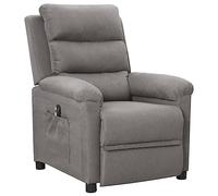 vidaXL Sillón Reclinable Eléctrico Silla Sofá Asiento Butaca Relax Sala de Estar Salón Oficina Ajustable Reposapiés Mueble de Tela Gris Claro