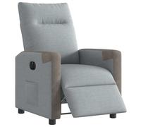 vidaXL Sillón reclinable eléctrico Tela Gris Claro