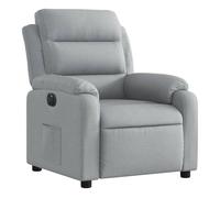 Vidaxl sillón reclinable eléctrico tela gris claro