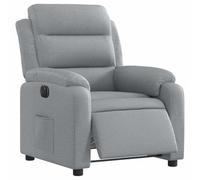 vidaXL Sillón Reclinable Eléctrico, Silla con Respaldo Reposabrazos, Sillón Orejero Ajustable, Asiento para Personas Mayores, Tela Gris Claro