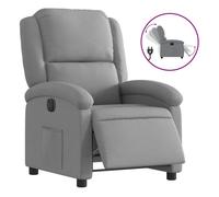 Vidaxl sillón reclinable eléctrico tela gris claro