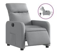 Vidaxl sillón reclinable eléctrico tela gris claro
