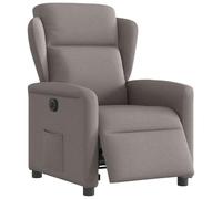 vidaXL Sillón reclinable eléctrico tela gris taupé