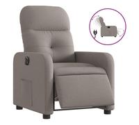Vidaxl sillón reclinable eléctrico tela gris taupé