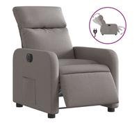 Vidaxl sillón reclinable eléctrico tela gris taupé