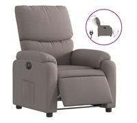 Vidaxl sillón reclinable eléctrico tela gris taupé