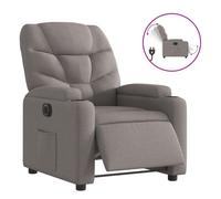 Vidaxl sillón reclinable eléctrico tela gris taupé