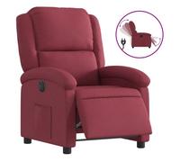 Vidaxl sillón reclinable eléctrico tela rojo tinto
