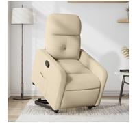 vidaxl Sillón reclinable elevable de tela color crema