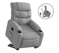 Vidaxl sillón reclinable elevable de tela gris claro