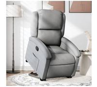 vidaxl Sillón reclinable elevable de tela gris claro