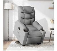 vidaxl Sillón reclinable elevable de tela gris claro
