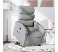 vidaxl Sillón reclinable elevable de tela gris claro