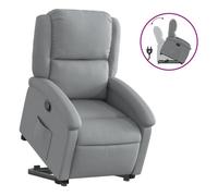 Vidaxl sillón reclinable elevable de tela gris claro