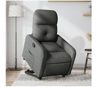 vidaxl Sillón reclinable elevable de tela gris oscuro