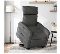 vidaxl Sillón reclinable elevable de tela gris oscuro