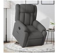 vidaxl Sillón reclinable elevable de tela gris oscuro