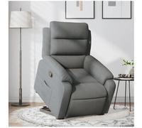 vidaxl Sillón reclinable elevable de tela gris oscuro
