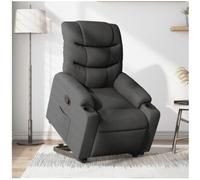 vidaxl Sillón reclinable elevable de tela gris oscuro