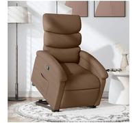vidaxl Sillón reclinable elevable de tela marrón