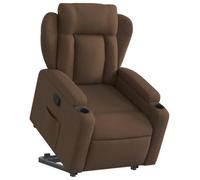 vidaXL Sillón Reclinable Elevable, Silla con Respaldo Reposabrazos, Sillón de Relax Descanso, Asiento Ajustable para Ancianos, Tela Marrón