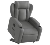 vidaXL Sillón Reclinable Elevable, Silla con Respaldo Reposabrazos, Sillón de Relax Descanso, Asiento Ajustable para Ancianos, Tela Gris Oscuro