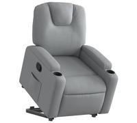 vidaXL Sillón Reclinable Elevable, Silla con Respaldo Reposabrazos, Sillón de Relax Descanso, Asiento Ajustable para Ancianos, Tela Gris Claro