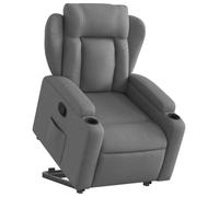 vidaXL Sillón Reclinable Elevable, Silla con Respaldo Reposabrazos, Sillón de Relax Descanso, Asiento Ajustable para Ancianos, Tela Gris Oscuro