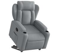 vidaXL Sillón Reclinable Elevable, Silla con Respaldo Reposabrazos, Sillón de Relax Descanso, Asiento Ajustable para Ancianos, Tela Gris Claro