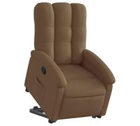 vidaXL Sillón Reclinable Elevable, Silla con Respaldo Reposabrazos, Sillón de Relax Descanso, Asiento Ajustable para Ancianos, Tela Marrón