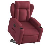 vidaXL Sillón Reclinable Elevable, Silla con Respaldo Reposabrazos, Sillón de Relax Descanso, Asiento Ajustable para Ancianos, Tela Rojo Tinto