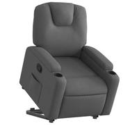 vidaXL Sillón Reclinable Elevable, Silla con Respaldo Reposabrazos, Sillón de Relax Descanso, Asiento Ajustable para Ancianos, Tela Gris Oscuro