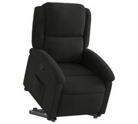 vidaXL Sillón Reclinable Elevable, Silla con Respaldo Reposabrazos, Sillón de Relax Descanso, Asiento Ajustable para Ancianos, Tela Negro