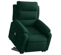 vidaXL Sillón Reclinable Elevable, Silla con Respaldo Reposabrazos, Sillón Orejero Ajustable, Asiento para Personas Mayores, Terciopelo Verde Oscuro