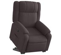vidaXL Sillón Reclinable Elevable, Silla con Respaldo Reposabrazos, Sillón Orejero de Relax Descanso TV, Asiento Ajustable, Tela Marrón Oscuro