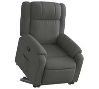 Vidaxl sillón reclinable elevable de tela gris oscuro