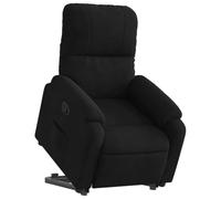 vidaXL Sillón Reclinable Elevable, Silla Ajustable de TV, Sillón Orejero Elevador, Asiento para Personas Mayores, Tela de Microfibra Negro