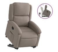 Vidaxl sillón reclinable elevable tela gris taupe