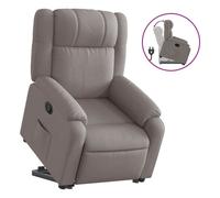 Vidaxl sillón reclinable elevable tela gris taupe