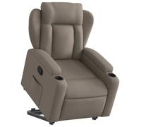 vidaXL Sillón Reclinable Elevable, Silla con Respaldo Reposabrazos, Sillón de Relax Descanso, Asiento Ajustable para Ancianos, Tela Gris Taupe