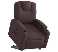 vidaXL Sillón Reclinable Elevable, Silla con Respaldo Reposabrazos, Sillón de Relax Descanso, Asiento Ajustable para Ancianos, Tela Marrón Oscuro