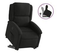 Vidaxl sillón reclinable elevable tela negro