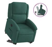 Vidaxl sillón reclinable elevable terciopelo verde oscuro