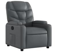 vidaXL Sillón reclinable gris de piel sintética
