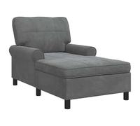 vidaXL Sillón reclinable Gris Oscuro 91 x 157 x 91 cm Terciopelo, Sala de Estar, Rectangular, Moderno, Duradero, Diseño Elegante, Comodidad, Uso versátil, Funcional, Opciones de mobiliario Elegantes