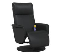 Vidaxl sillón reclinable masaje con reposapiés cuero sintético negro