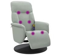 vidaXL Sillón reclinable masaje con reposapiés, asiento para ancianos, terciopelo gris claro