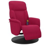 vidaXL Sillón Reclinable Masaje con Reposapiés, Silla con Respaldo, Sillón de Relax Descanso TV, Asiento para Ancianos, Terciopelo Rojo Tinto
