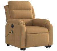 vidaXL Sillón reclinable Masaje eléctrico elevable Terciopelo marrón