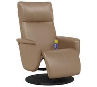vidaXL Sillón reclinable Masaje reposapiés Cuero sintético Capuchino